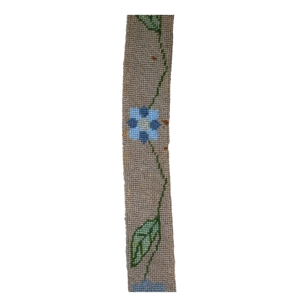 VINTAGE Vogue Studio City, CA Custom Made Needlepoint, Suede, Brass